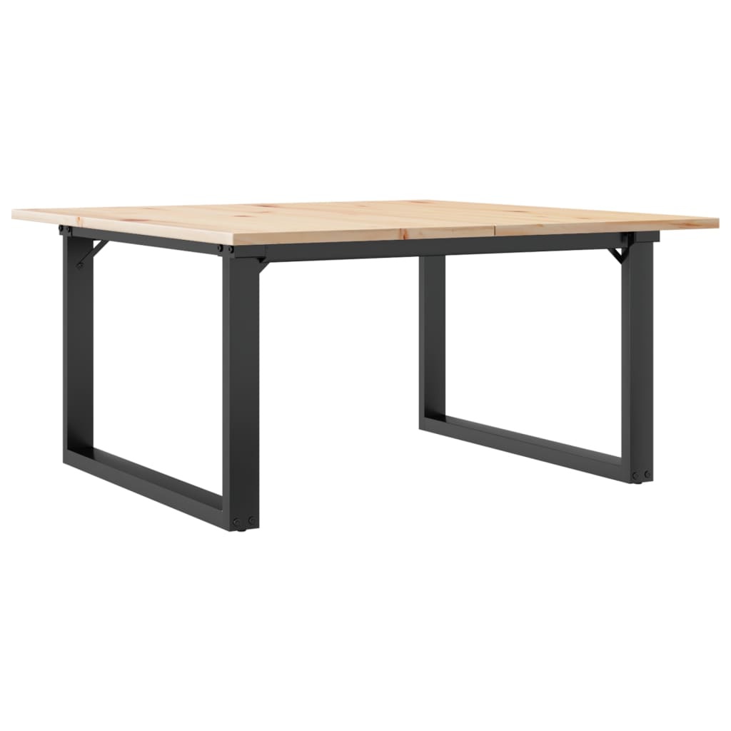 Tavolino Da Salotto Telaio A O 90x90x45cm Legno Pino E Acciaio - Image 2