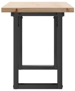 Tavolino Salotto Telaio A O 110x40x45,5 Cm Legno Pino E Acciaio