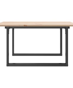 Tavolino Da Salotto Telaio A O 90x90x45cm Legno Pino E Acciaio