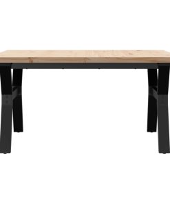 Tavolino Salotto Telaio A Y 90x90x45,5 Cm Legno Pino E Acciaio