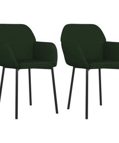 Sedie Da Pranzo 2 Pz Verde Scuro In Velluto