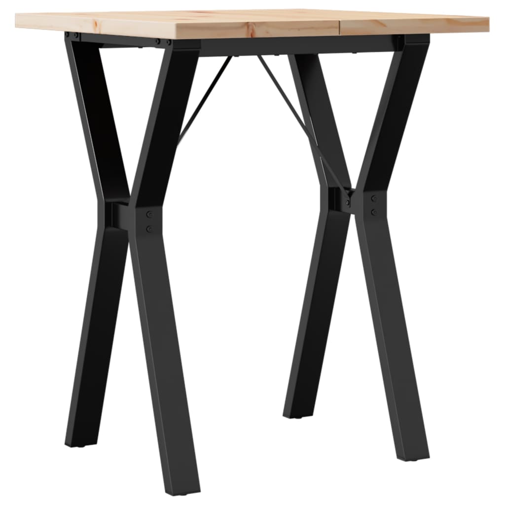 Tavolo Da Pranzo Telaio A Y 60x60x75,5 Cm Legno Pino E Acciaio