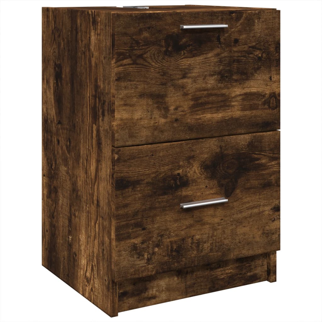 Mobile Lavabo Rovere Fumo 80x33x60 Cm In Legno Multistrato