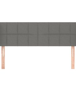 Testiera Ad Orecchio Grigio Scuro 147x16x78/88 Cm In Tessuto
