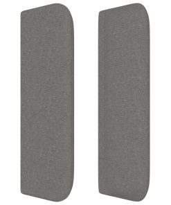 Testiera Ad Orecchio Grigio Scuro 147x16x78/88 Cm In Tessuto