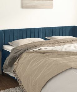 Testiera Ad Orecchio Blu Scuro 183x23x78/88 Cm In Velluto