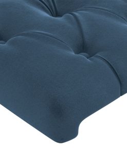 Testiera Ad Orecchio Blu Scuro 183x23x78/88 Cm In Velluto