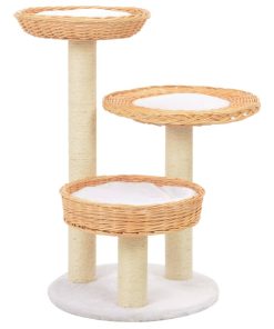 Albero Per Gatti Con Tiragraffi In Legno Di Salice Naturale