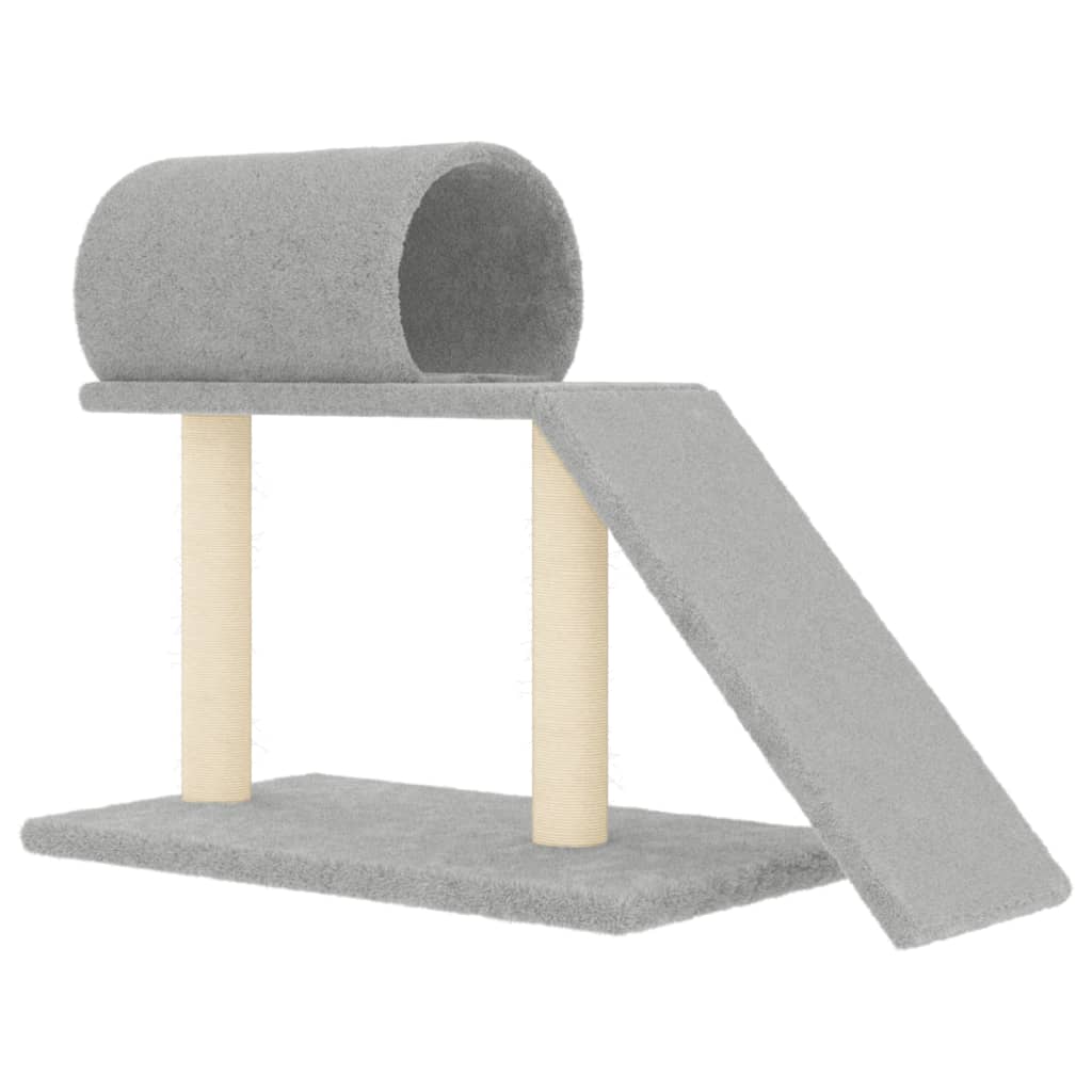 Pali Tiragraffi Gatti Tunnel E Scaletta Grigio Chiaro 55,5 cm