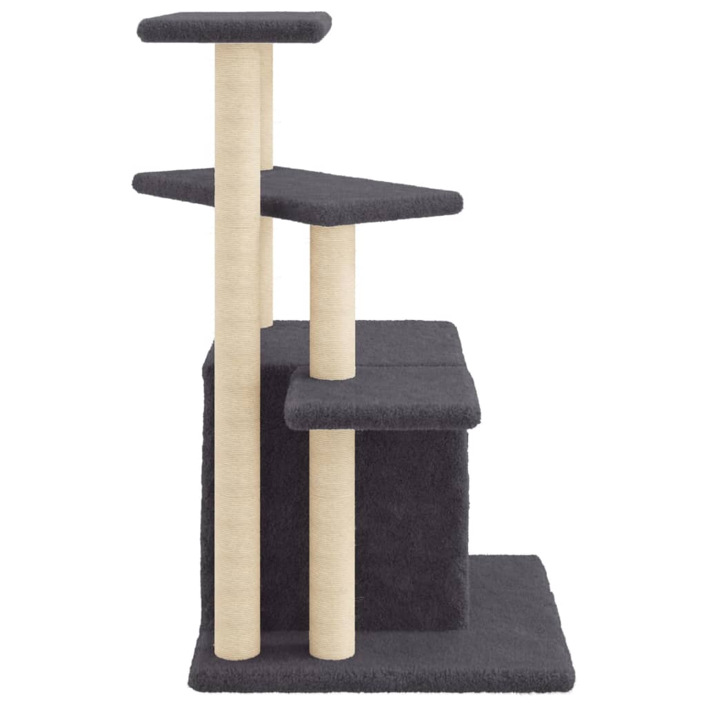 Albero Per Gatti Con Tiragraffi In Sisal Grigio Scuro 83,5 cm - Image 6