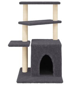 Albero Per Gatti Con Tiragraffi In Sisal Grigio Scuro 83,5 cm