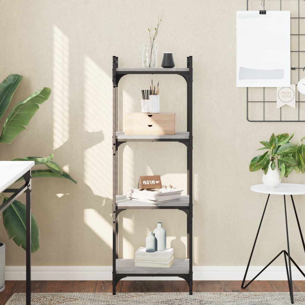 Libreria 4 Ripiani Grigio Sonoma 40x30x120cm Legno Multistrato - Image 3