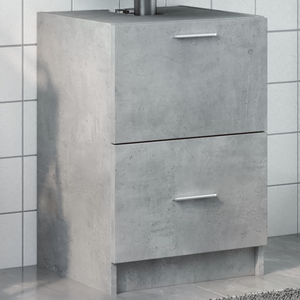 Mobile Lavabo Grigio Cemento 80x33x60 Cm In Legno Multistrato - Image 5