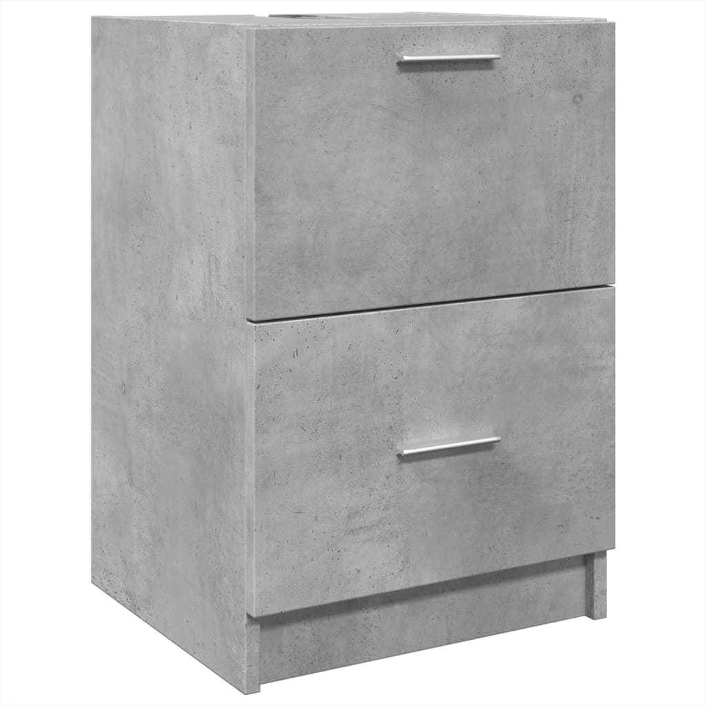 Mobile Lavabo Grigio Cemento 80x33x60 Cm In Legno Multistrato - Image 4