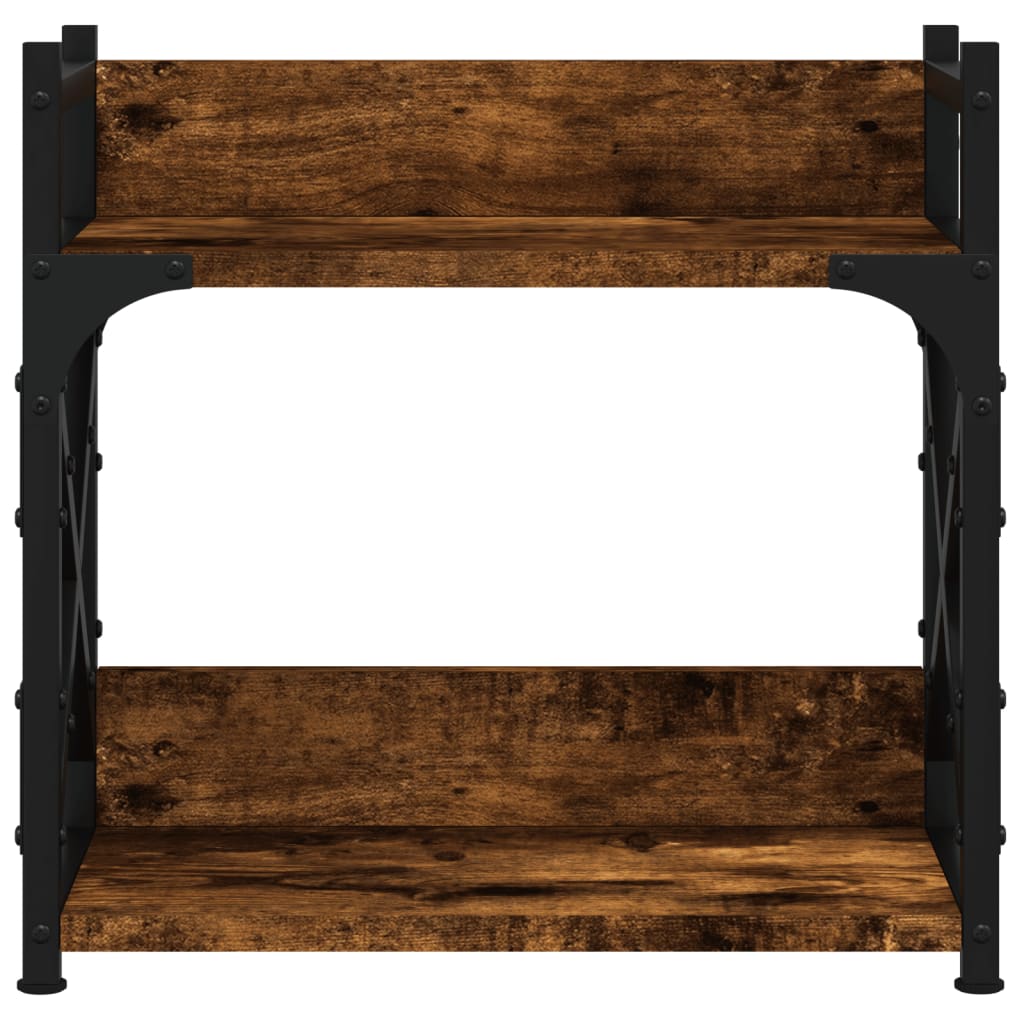 Supporto Stampante 2 Livelli Rovere Fumo 40x20x40cm Multistrato - Image 6