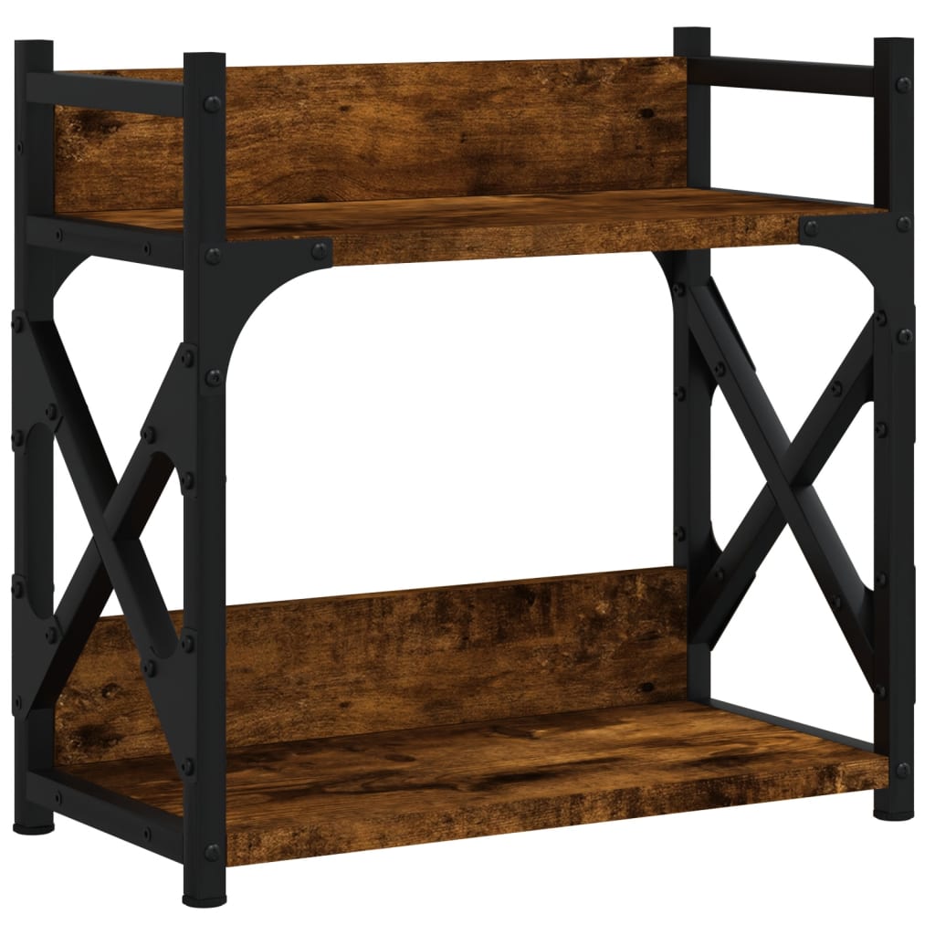 Supporto Stampante 2 Livelli Rovere Fumo 40x20x40cm Multistrato - Image 2