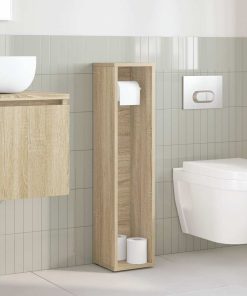 Mobile Da Bagno Con Portarotolo Rovere Sonoma 20,5x20x90 cm