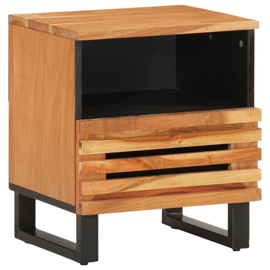 Comodino 40x34x46 Cm In Legno Massello Di Acacia