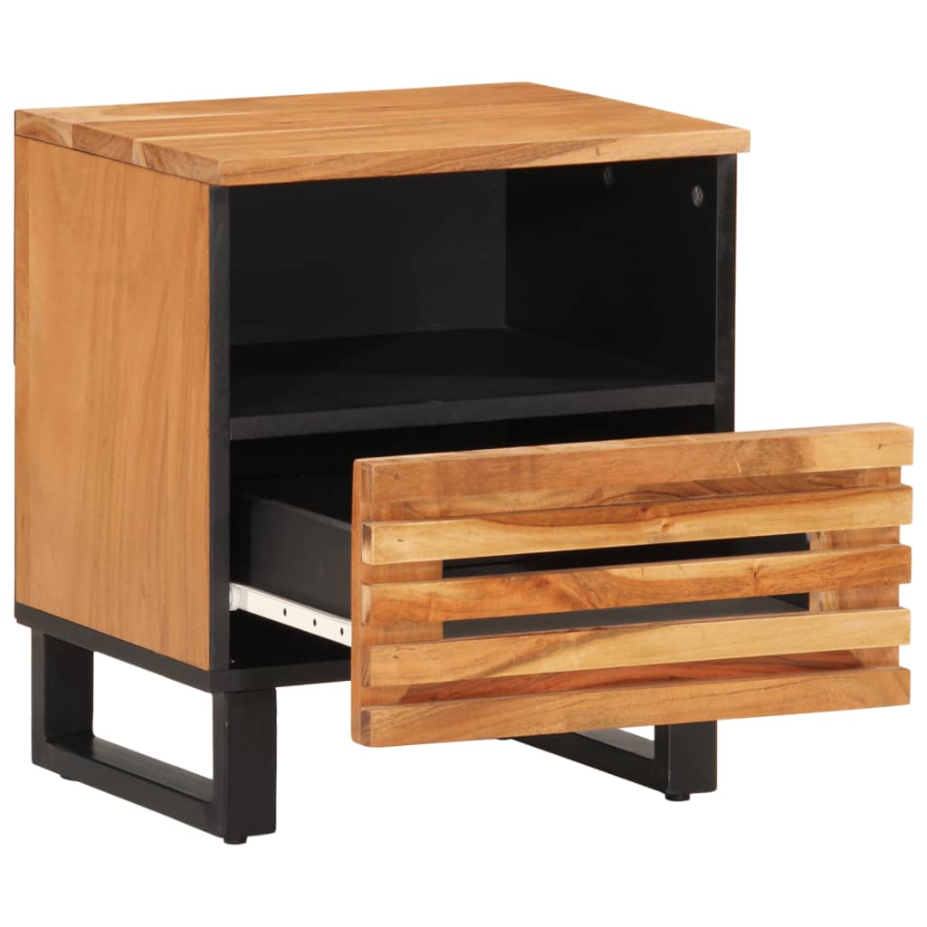 Comodino 40x34x46 Cm In Legno Massello Di Acacia - Image 6