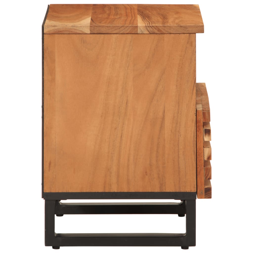 Comodino 40x34x46 Cm In Legno Massello Di Acacia - Image 4