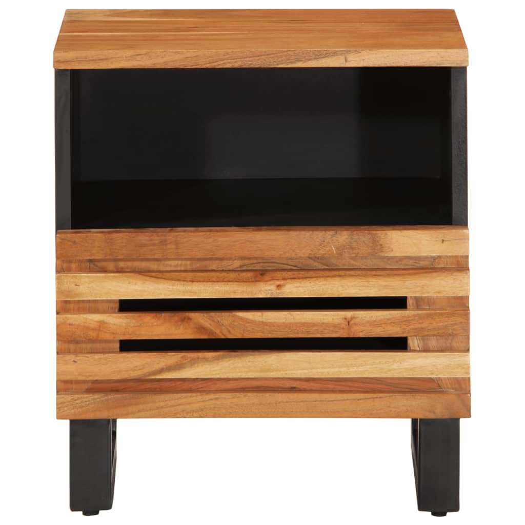 Comodino 40x34x46 Cm In Legno Massello Di Acacia - Image 5