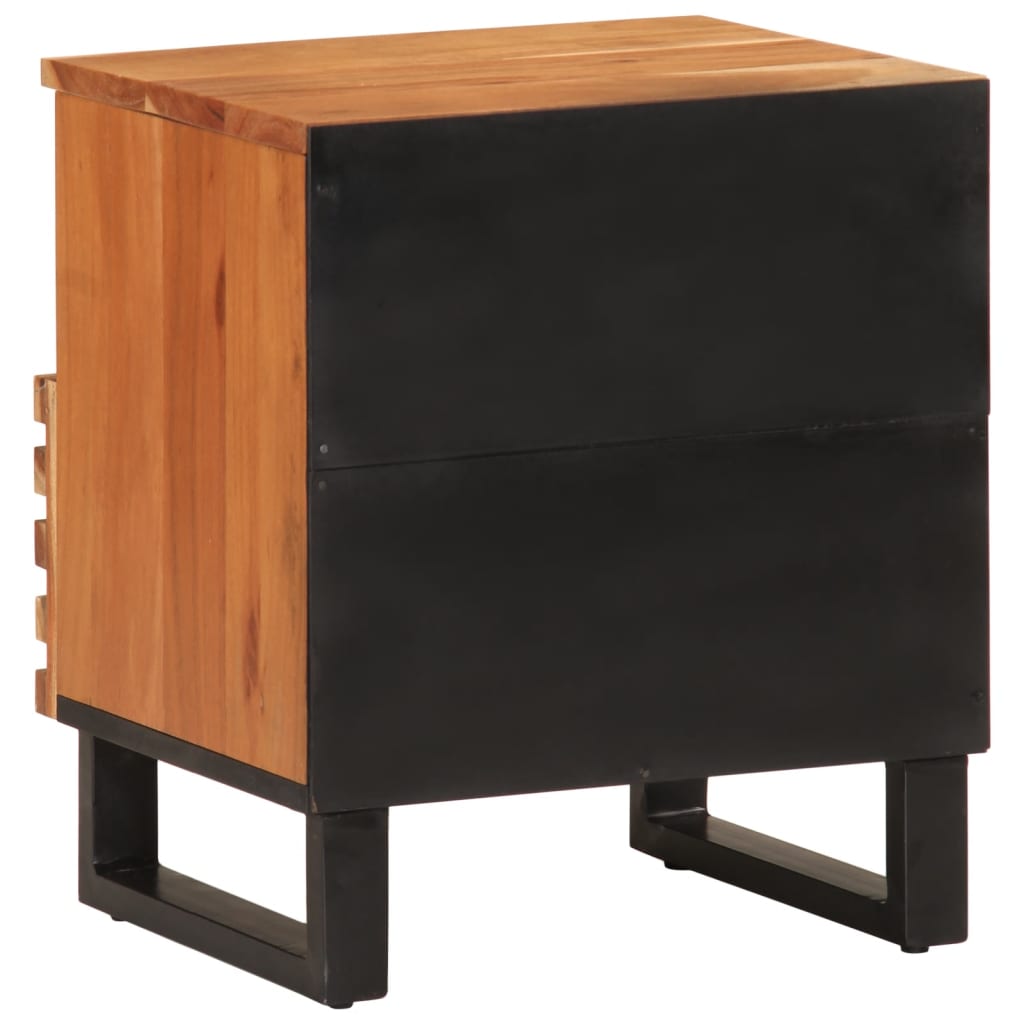 Comodino 40x34x46 Cm In Legno Massello Di Acacia - Image 3