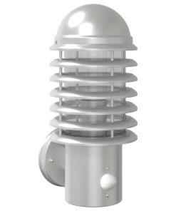 Applique Per Esterno Con Sensore Argento In Acciaio Inox