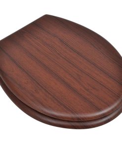 Sedile Wc Mdf Con Coperchio Design Semplice Marrone