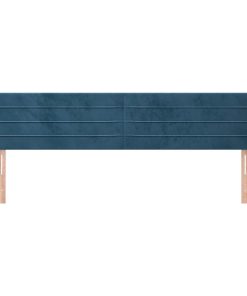 Testiera Ad Orecchio Blu Scuro 183x23x78/88 Cm In Velluto
