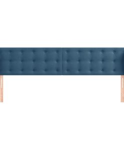 Testiera Ad Orecchio Blu Scuro 183x23x78/88 Cm In Velluto