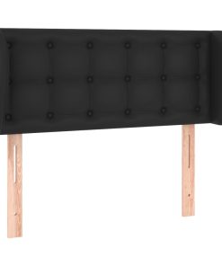 Testiera Ad Orecchio Nera 93x23x78/88 Cm In Similpelle