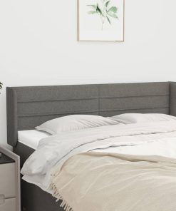 Testiera Ad Orecchio Grigio Scuro 147x16x78/88 Cm In Tessuto