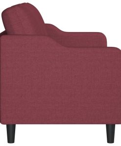 Divano A 3 Posti Rosso Vino 180 Cm In Tessuto