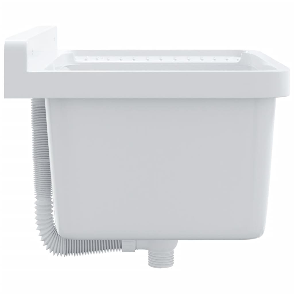 Lavabo A Parete Bianco 50x35x24 Cm In Resina