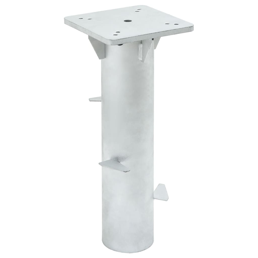 Base Per Ombrellone Interrata Argento 16x16x39,5 Cm Acciaio - Image 4
