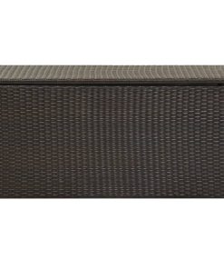 Baule Da Giardino In Polyrattan 100x50x50 Cm Marrone
