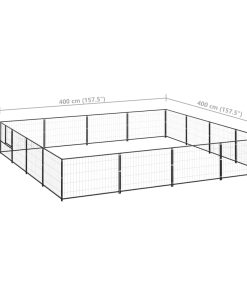 Gabbia Per Cani Nera 16 M² In Acciaio