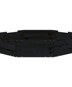 Sabbiera Con Sedute Nera Ottagonale In Legno Massello Di Pino