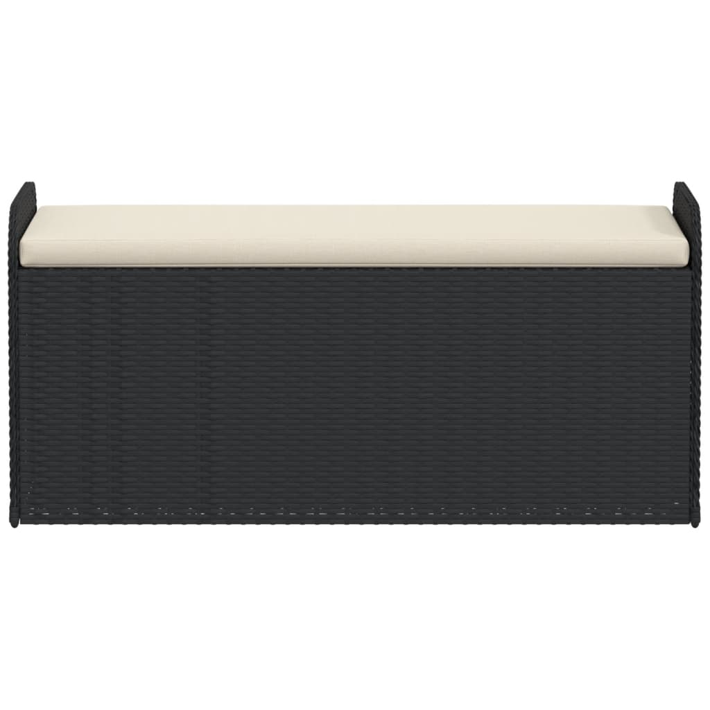 Cassapanca Con Cuscino Nera 115x51x52 Cm In Polyrattan - Image 6