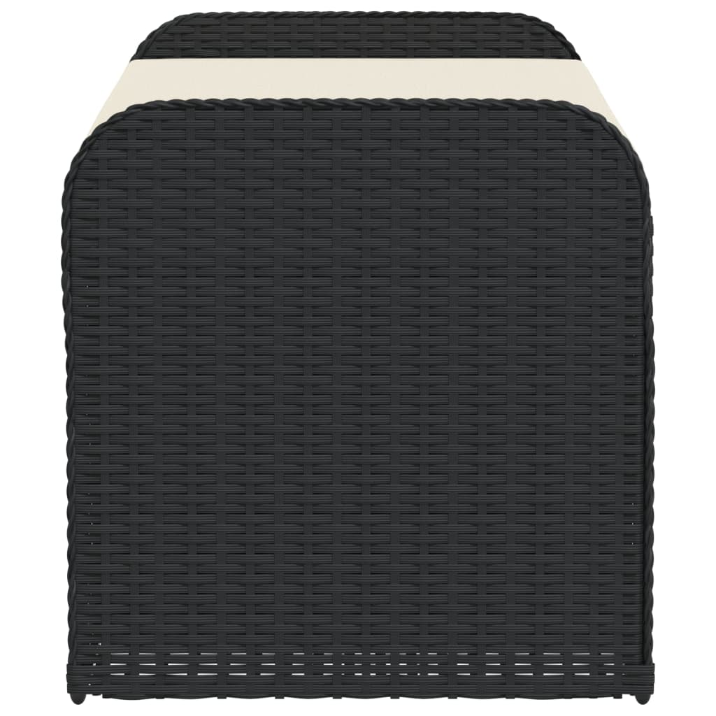Cassapanca Con Cuscino Nera 115x51x52 Cm In Polyrattan - Image 5