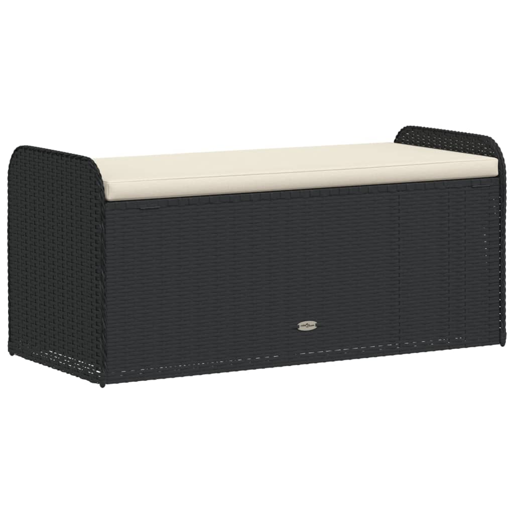 Cassapanca Con Cuscino Nera 115x51x52 Cm In Polyrattan - Image 4