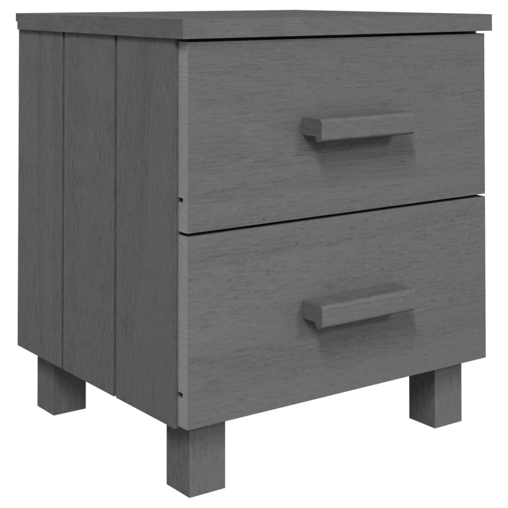 Comodini Hamar 2 Pz Grigio Scuro 40x35x44,5 Cm In Legno Di Pino