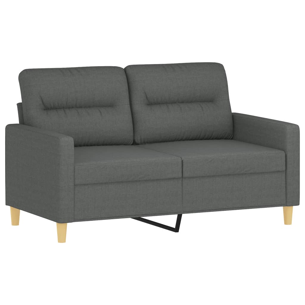 Set Di Divani 3 Pz Con Cuscini Grigio Scuro In Tessuto - Image 6