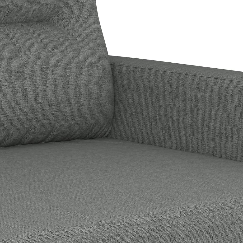Set Di Divani 3 Pz Con Cuscini Grigio Scuro In Tessuto - Image 2