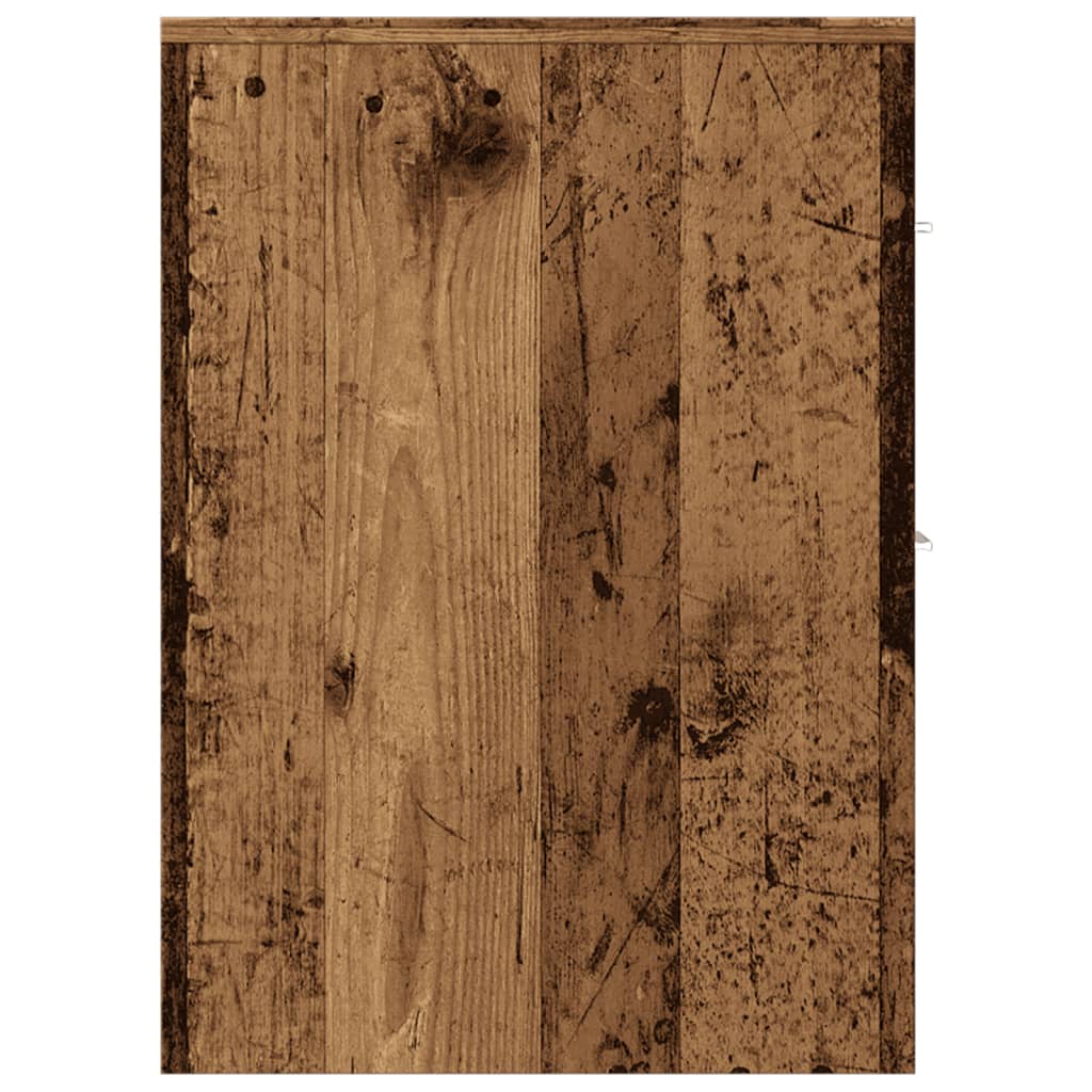 Armadietto Da Bagno Stretto Con Ruote Rovere Antico Truciolato - Image 3