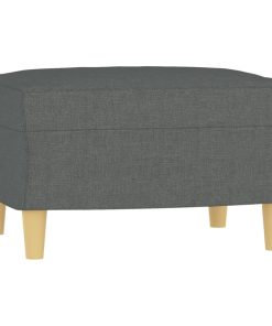 Poltrona Con Poggiapiedi Grigio Scuro 60 Cm In Tessuto