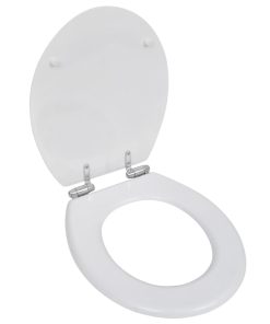 Sedile Wc Mdf Coperchio Chiusura Ammortizzata Semplice Bianco
