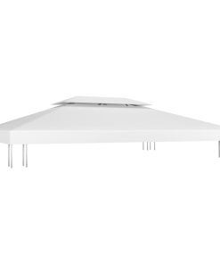 Copertura Superiore Per Gazebo A 2 Strati 310 G/m² 4x3 M Bianca