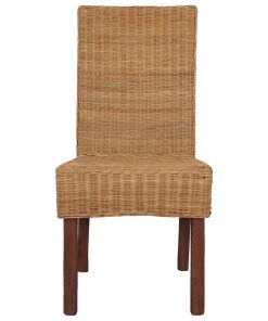 Sedie Da Pranzo 2 Pz Marroni In Rattan Naturale