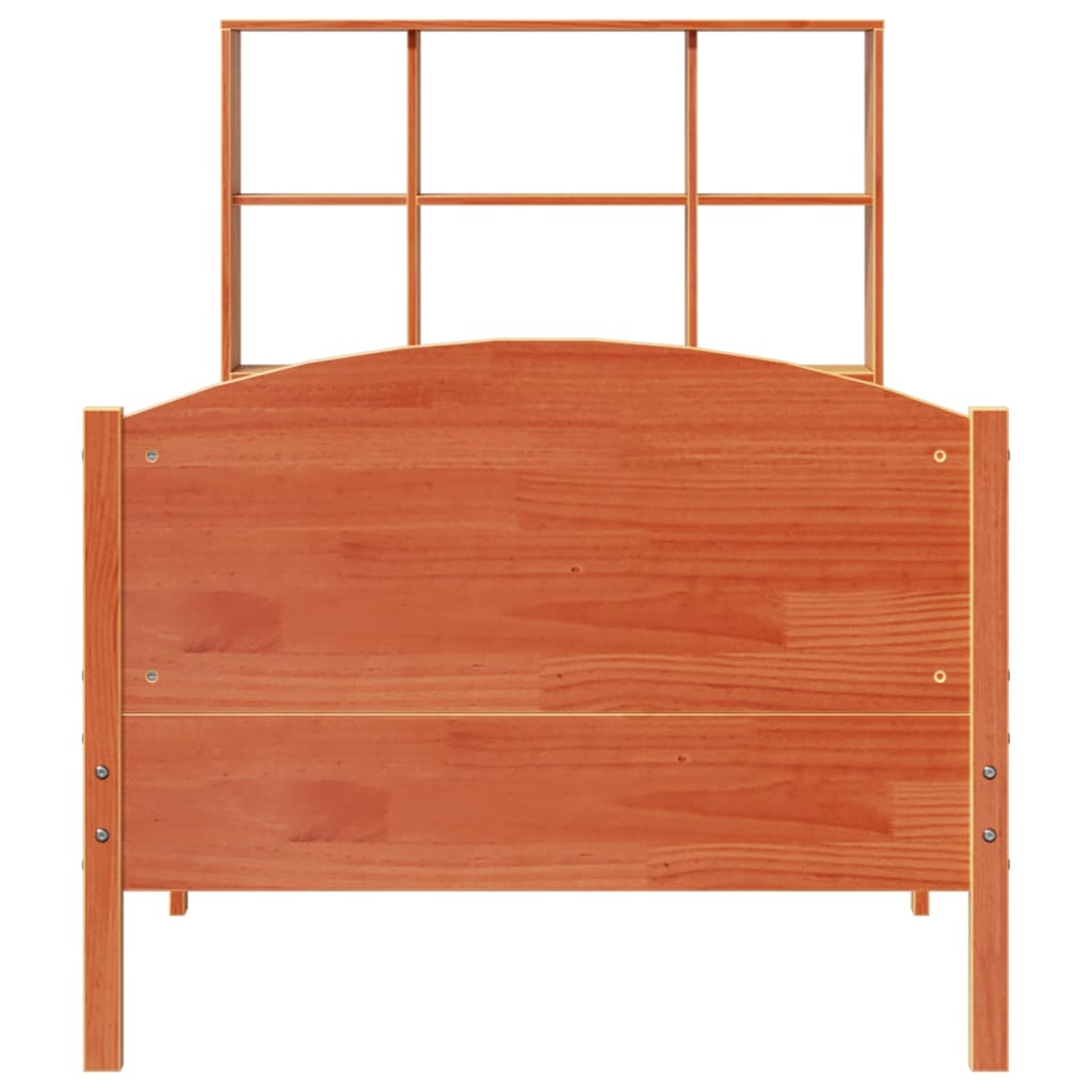 Letto Libreria Senza Materasso Marrone Cera 75x190 Cm In Pino - Image 2